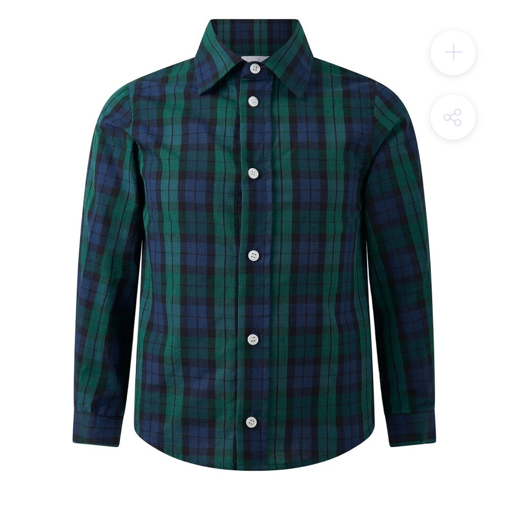 Rachel Riley Boys Blackwatch Plaid Shirt Size 6 in excellent condition